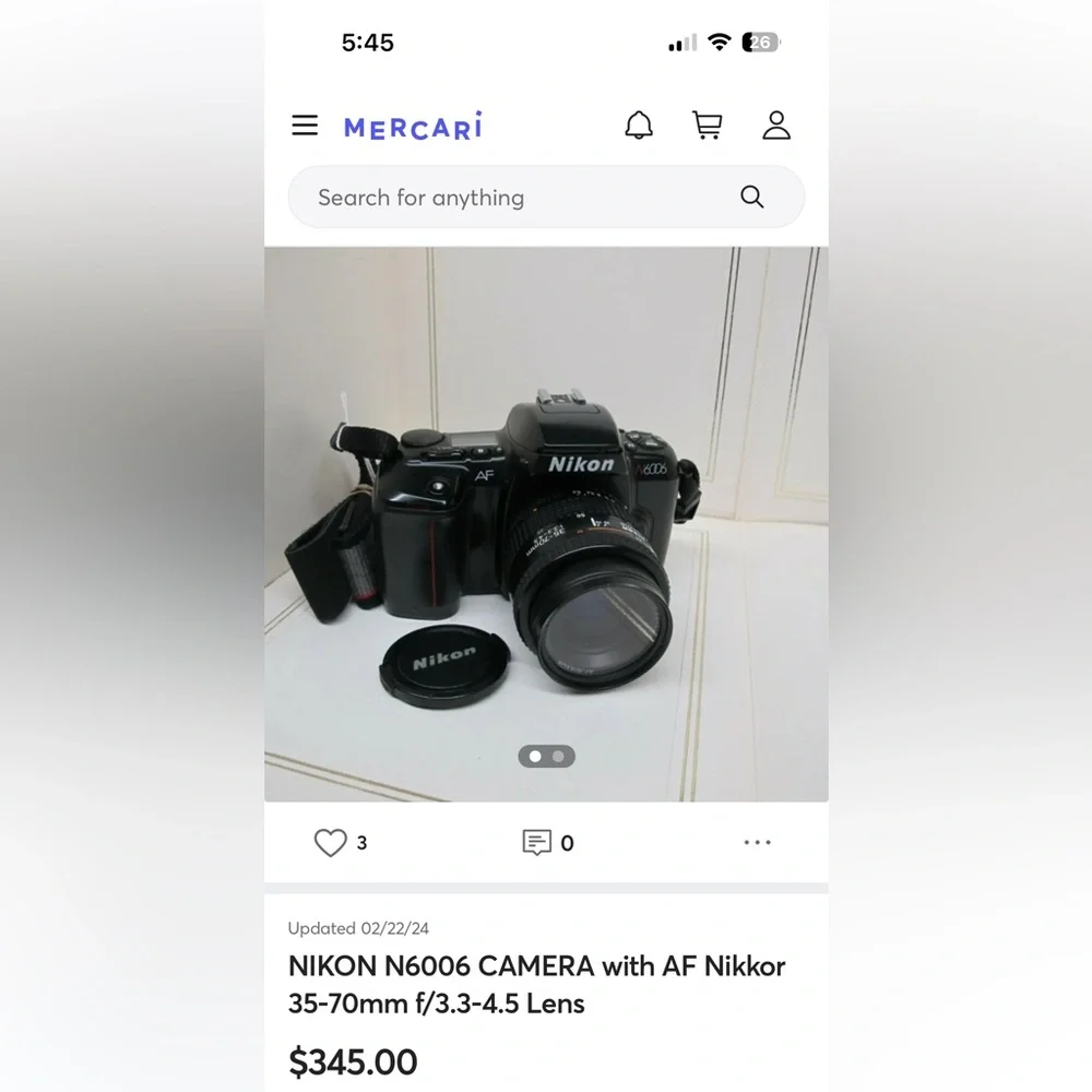 Nikon 6006 Camera Body and AF Nikor 35-80mm Lens